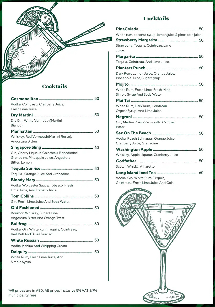 Menu Drinks Page 5